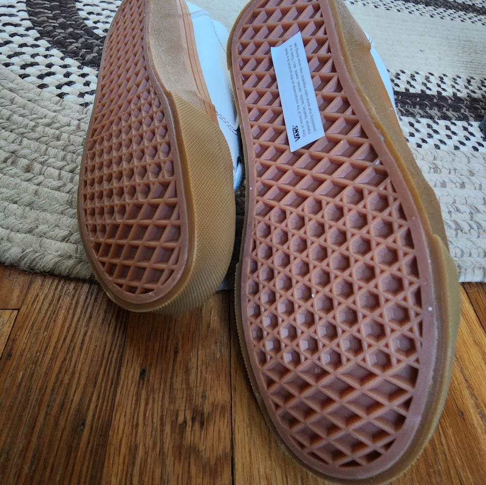 Vans White Denim Tie Up Sneakers - Picture 8 of 11